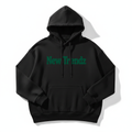 New Trendz Graphic Logo Hoodie in Black with emerald green logo print