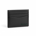 New Trendz Minimalist Card Holder in black leather with embossed logo