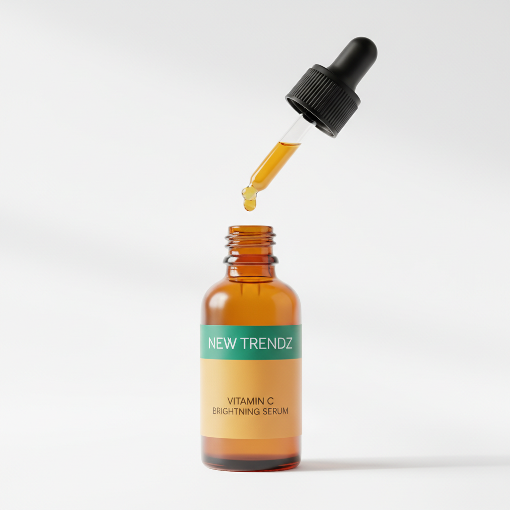 New Trendz Vitamin C Brightening Serum in amber glass dropper bottle