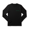 New Trendz Long Sleeve Logo Tee in Black with emerald green logo