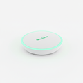 New Trendz Smart Home Hub in white with emerald green logo and glowing ring
